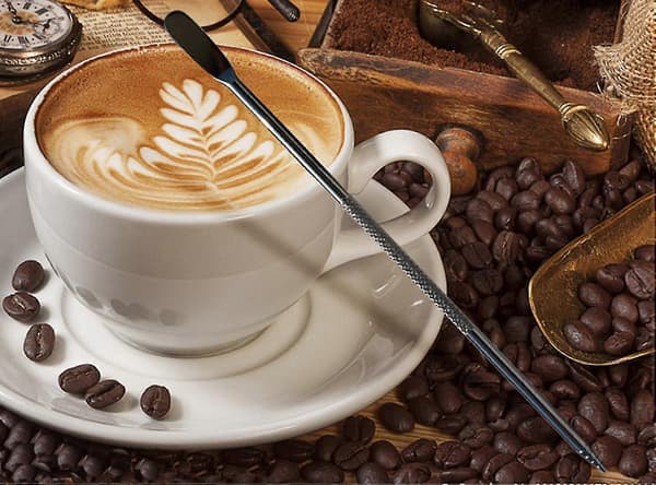 Barista Caf Latte Dekorpenner i rustfritt stål, sett med 3