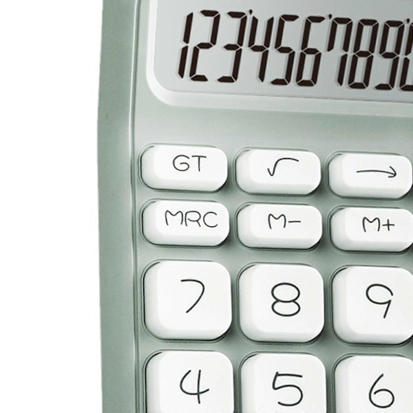 Bærbar mekanisk switch-lommeregner til grundlæggende numerisk beregning, robust beige Green 14.8cmx9.3cmx2cm