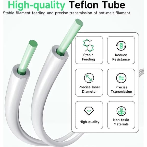 PTFE-slange, 2m, for profesjonelle 3D-printere, PTFE Teflon-slange, 4mm, 3D-printertilbehør, ekstruder, for 1.75mm PTFE 3D-printerfilament