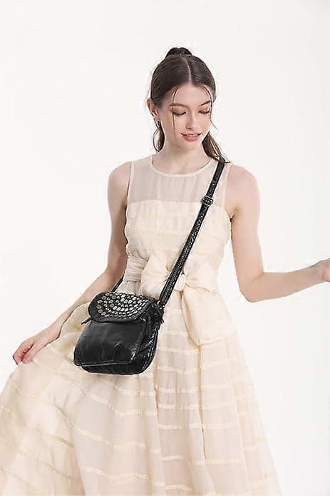 Handväskor för kvinnor, liten crossbody-väska - PU-läderväskor - Damväska - Nithandväska - Crossbody-väska