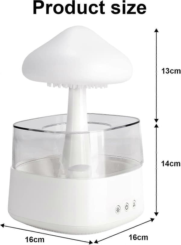 Nattlampa Moln Regn Luftfuktare med LED-ljus Mikro Aromaterapi Diffuser, Sömn Avkoppling Stämningsfull Vattendroppsljud Gåva