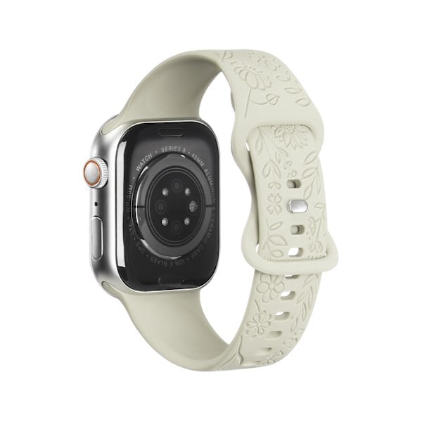 Sopii iwatchS9 876SE Apple Watch -rannekkeeseen, kohokuvioitu pieni ruusu silikoni Auringonkukka - Sunflower - apricot 38/40/41mm