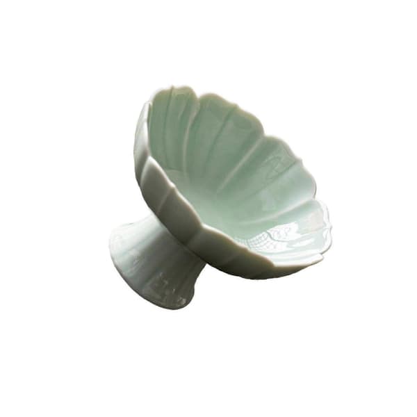 Keramisk fruktskål med fot, dessertutstillingsstativ for stue og spisebord Light Green