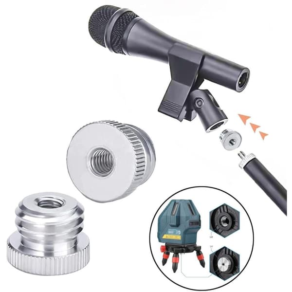 1/4\"-20 til 5/8\"-11 Gevindskrueadapter til 5/8\" Gevind Laser Level Afstandsmåler Stativmontering, 1/4\" Adapter til Mikrofonstativ