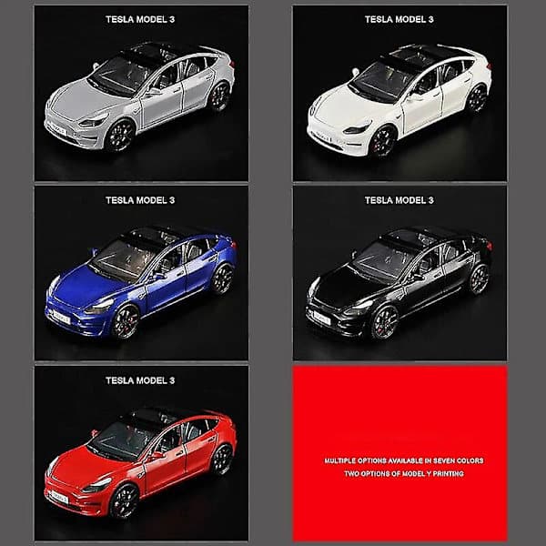 1:24 Tesla Model 3 Model Y Model S Model X Legering Støpt Bilmodell Lyd og Lys Leketøy for Barn Samleobjekt Bursdagsgave Roadster Hvit