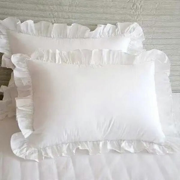 Prinsessa Tyynyliinat Röyhelöillä Useita Kokoja Tyynynpäällinen Mukava Tyynyliina Aikuisille Lapsille white 1Pcs 48x74cm