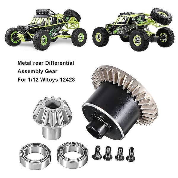 Metall Bakre Differensialmontering Gir For 1/12 Wltoys 12428 12423 Del
