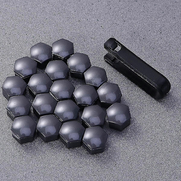 20 st 19 mm hjulmutterkapslar, hjulbultmutterkapslar, hexagonala däckmutterkapslar (svart) grey 21MM