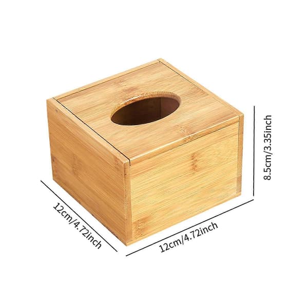 Tissuebox i bambu, skrivbordsdispenser för hemmet, köket, badrummet och kontoret