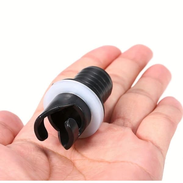 Fotpumpeslangeadapter for båt, HR-ventiladapter, 2-delt oppblåsbar ventilsett, oppblåsbar kajakkpumpeslangeadapter, plastluftventiladapter