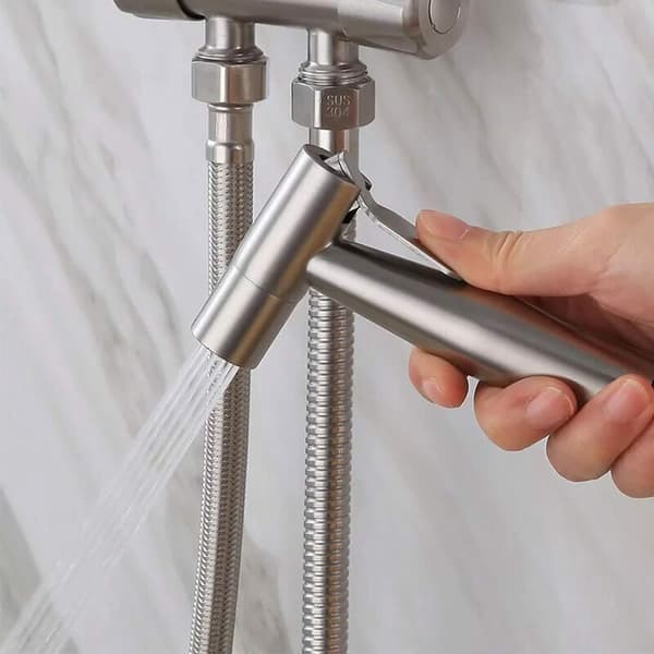 Jalleria 304 Rustfrit Stål Bidet Håndbruser til Personlig Hygiejne Nem Værktøjsfri Installation Sølv