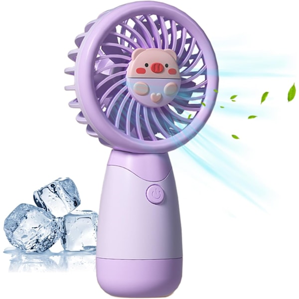 Kannettava Söpö Käsituuletin - Mini USB Ladattava Käsituuletin Viilentämiseen Opiskelijoille - Viilennystuuletin Pojille Ja Tytöille Purple