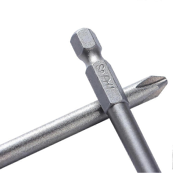 9 stk. S2 Stål 100mm 1/4inch Hex Magnetisk Ph1 Ph2 Krysshode Skrutrekker Bits Sett