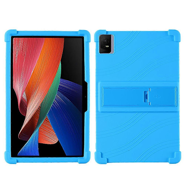 For TCL Tab 11 Silikon Nettbrettveske PC Støtte Fortykket Hjørne Beskyttende Nettbrettdeksel Sky Blue