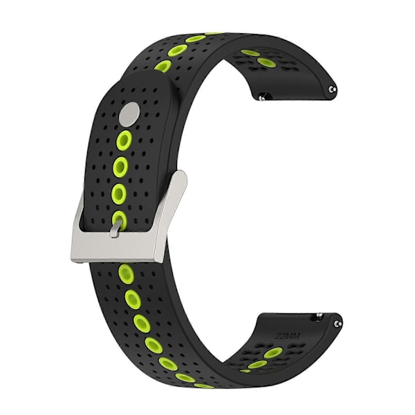 Farverig hul silikonerem til Suunto 9 Peak Black Lime Green