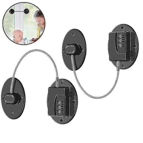 2-pack Kylskåpslås - Robust Kombinationslås för Kylskåp Black