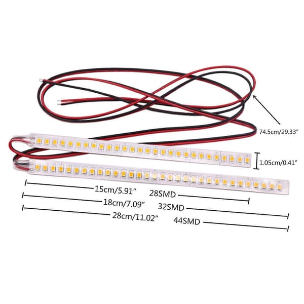 LED Strip Bil Bakspejl Blinklys Lampe DRL Dagkørselsindikator 18cm