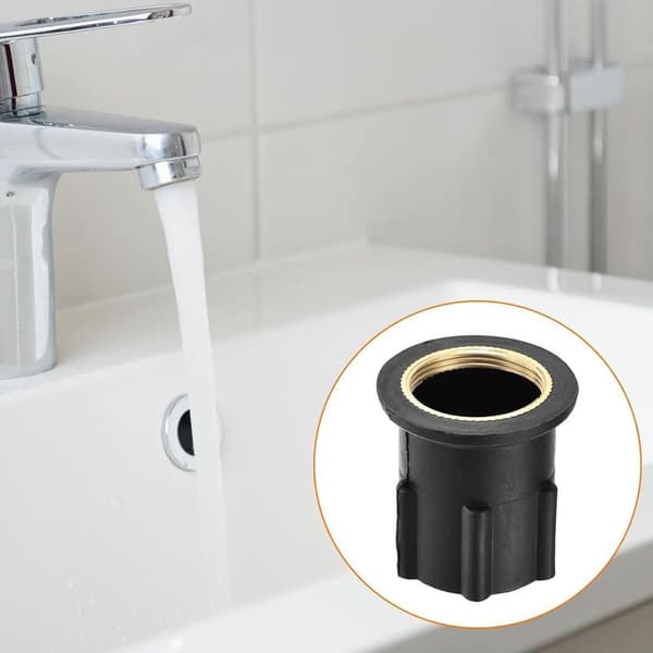 1 fast tappemutter 32 mm, plastfeste, for kjøkkenkran, svart