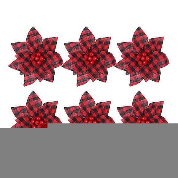 3 stk. Nye julevindusrutedekorasjoner med gingham-perlestangbein, juletrepynt, gave 23*9cm