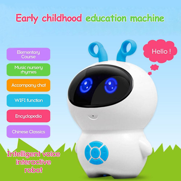 Lille hvid intelligent robot børneledsager robot synkron undervisning wifi internet tidlig uddannelse Little White (Pink)
