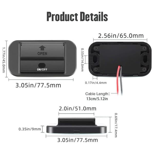 12V USB overflatemontert lettvekts dobbelport USB C 36W og QC3.0 18W for bil, erstatningsladerpanel
