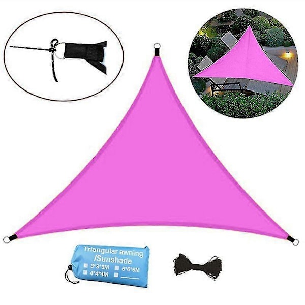 Trekantet Solsejl Baldakin Patio Vandtæt Telt UV-Blokerende Markise Til Have Baghave Pink 4x4x4