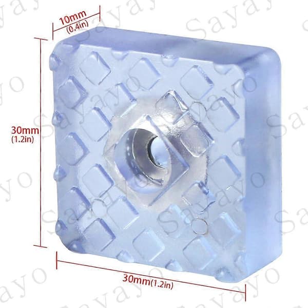12 st Halkfria Gummifötter för Trädgårdsmöbler Stolar, Golvskydd 30MM*30MM White