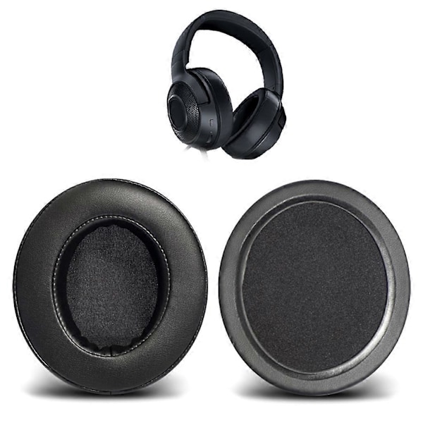 Øreputer i skinn med memory foam og hodebøylepute for Razer Kraken X Headset Gray 2