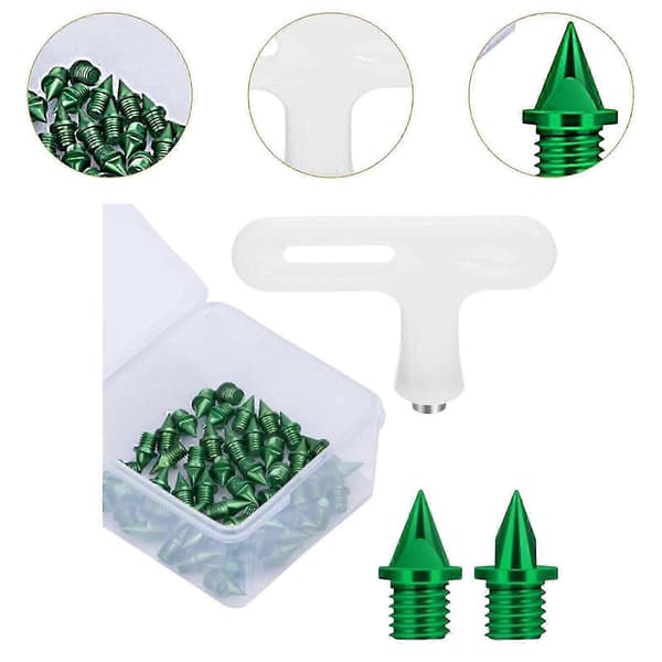 50-pakning 5 mm piggsko-pigger Erstatning Lette metallpigger for sprintløping Sport Voksne Green