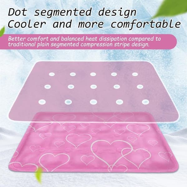 Kølemåtte til hunde, 60x90cm lyserød kølemåtte til katte, kølemåtte til hunde og katte med giftfri gel