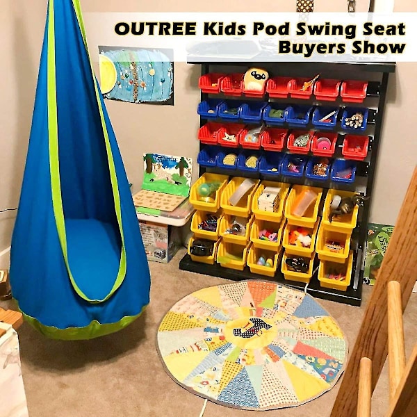 OUTREE Pod Swing Stol for Barn 100% Bomull Hengekøye Stol for Innendørs og Utendørs bruk rose