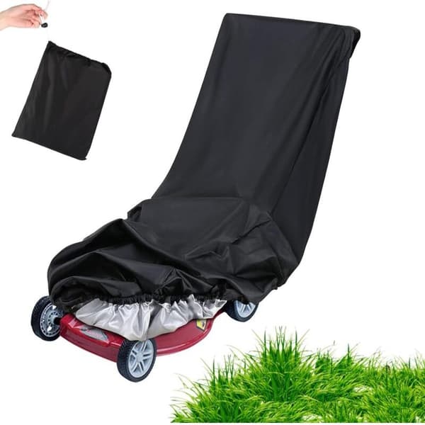Gressklipperdeksel, vanntett gressklipperdeksel, 210D polyester gressklipperdeksel med snorpose (195x66x108 cm)