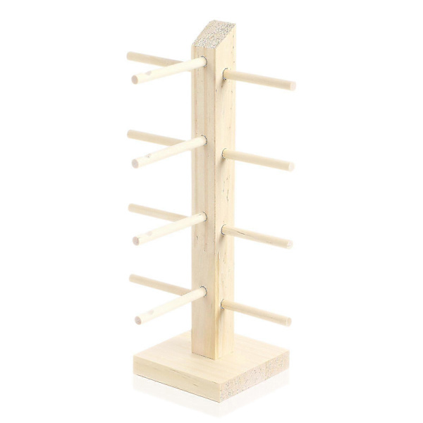 Solbrillestativ Træ Solbrille Display Rack Fire-Lags Brilleholder Organizer