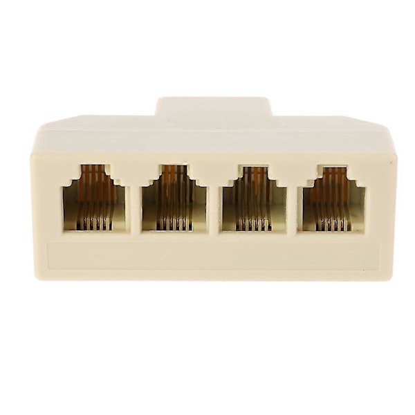 Telefon Splitter Adapter RJ11 6P4C Han til Hun 4-vejs Telefonlinjesplitter