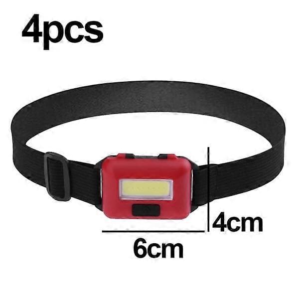 4-pakning LED hodelykt for voksne og barn Cob Flood Lig Red