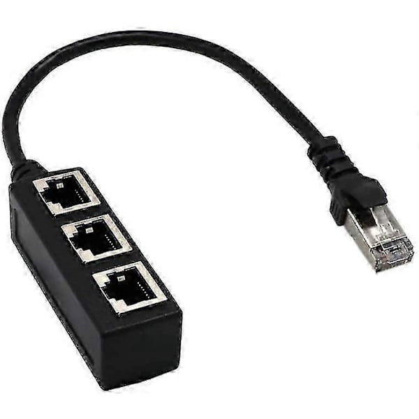 Netværk 1 til 3 Port Ethernet Adapter Kabel - Splitter til Ethernet En-til-Tre Udvidelse