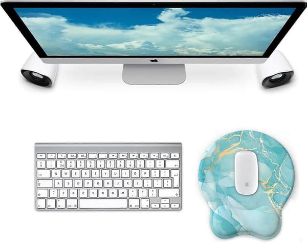 Musematte med håndleddsstøtte, Ergonomisk gel musematte, Musehvilesone med sklisikker base for hjemmekontor (Stil 3)