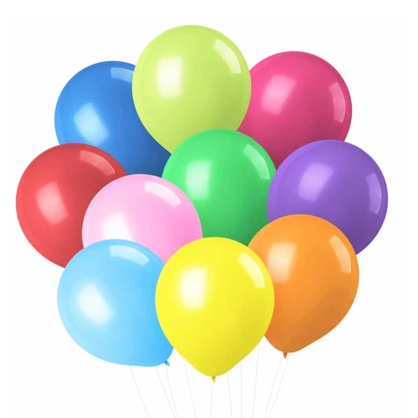Ballonger 100-pack Blandade Färger 26cm Latex Flerfärgade