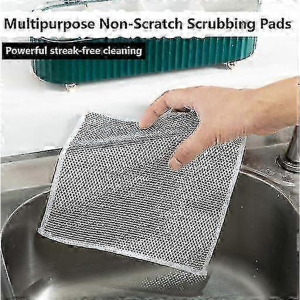 Ripesikker Oppvaskklut i Metall - Multifunksjonelle Oppvaskkluter for Våt og Tørr Bruk - Kjøkkenhåndklær - Bra 15pcs B-double layer