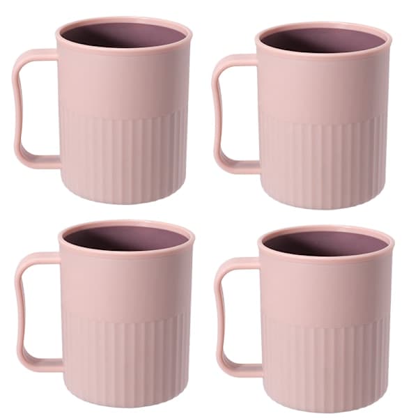 4 muovimukia BPA-vapaat tee- ja kahvimukit kahvoilla