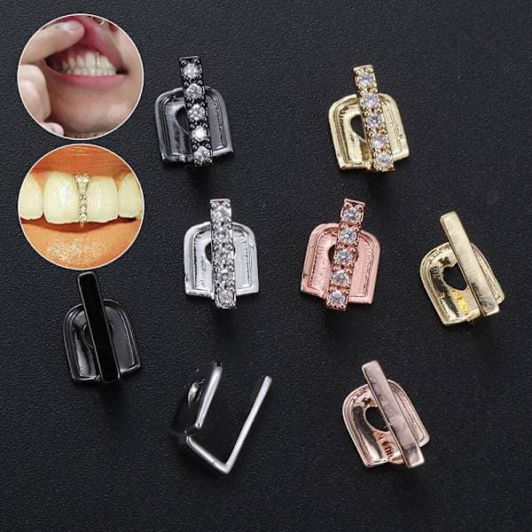 Hip Hop Tand Grillz Tandkapper Enkelt Clips Grillz 2-SORT - lager