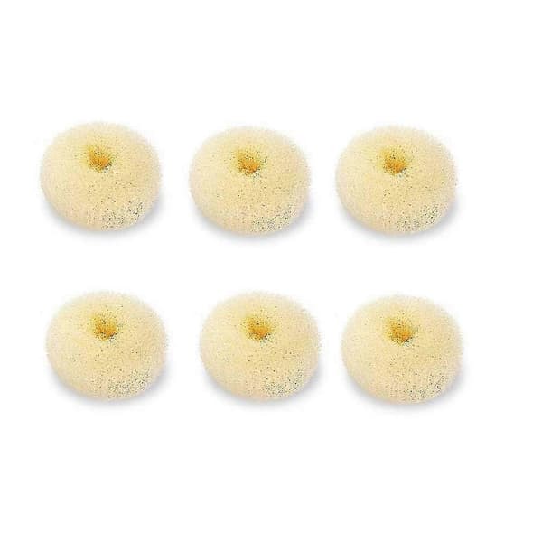 Ekstra liten hårknuteformer for barn, 6-pakning Mini Donut Styler (Small 2\", Off-White)