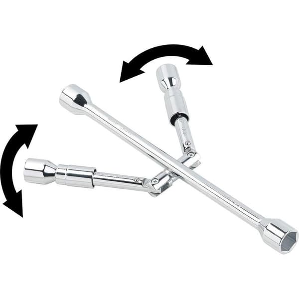 Kokoontaitettava ristikkäispyöräavain 17/19/21/23 mm muttereille