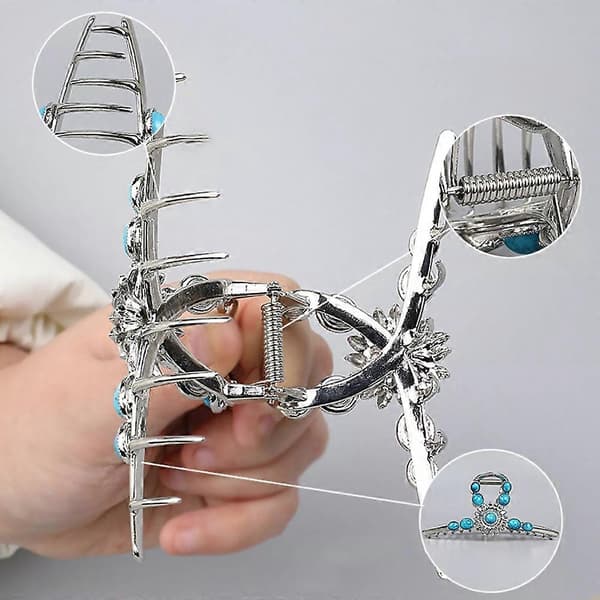 Metalliset retro turkoosit hiusklipsit naisille Snow