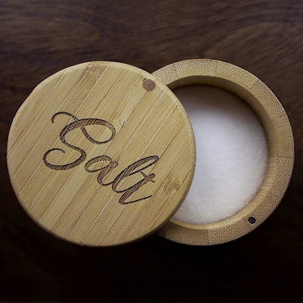 Totally Bamboo Salt Box, Bambuförvaringslåda med magnetiskt svänglock Style 3
