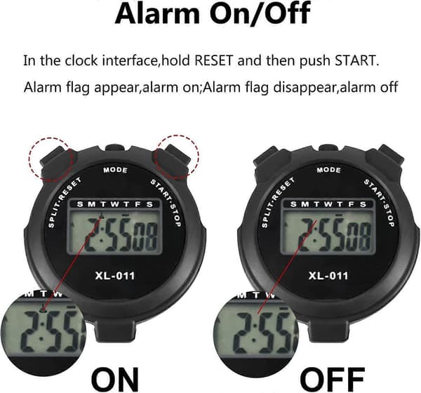 Digital Sportstoppur Timer Stoppur Display Intervallträning Timer Utomhus Split Stoppur Varvtidsmätare Digital Kalender Väckarklocka Domarklocka
