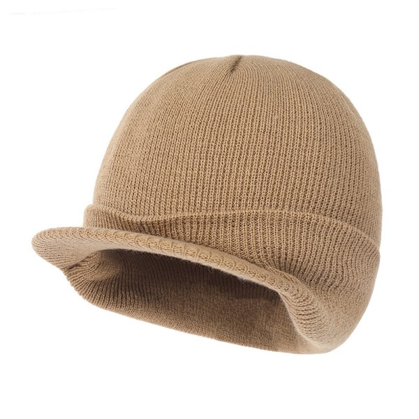 Solid Beanie / Beanie med Visir - Flere Farger Camel