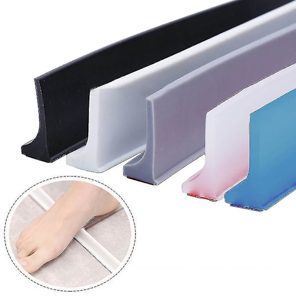 Silikon Dusjbarriere Baderom Vannstopper Vannbarriere Beholderlist Tørr og Våt Separasjon Dørforseglingslist Ncs Tw Transparent 50cm