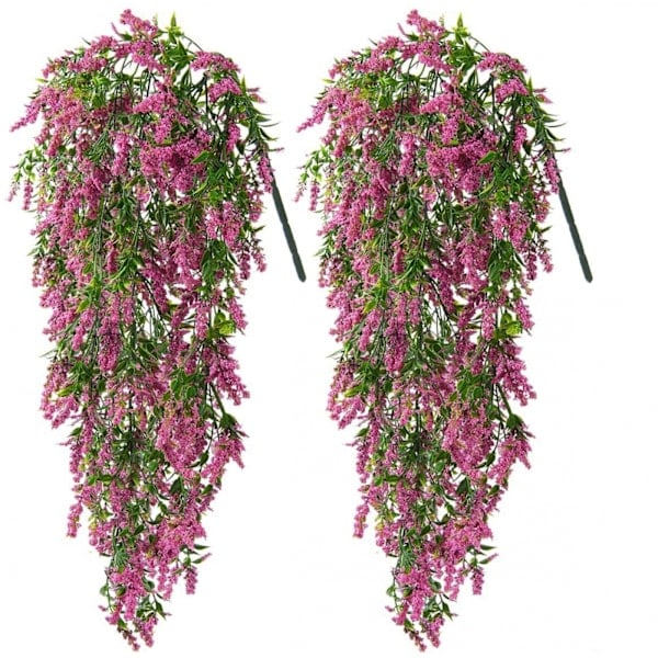 Kunstig plante 2 stk UV-resistent kunstige hængeplanter