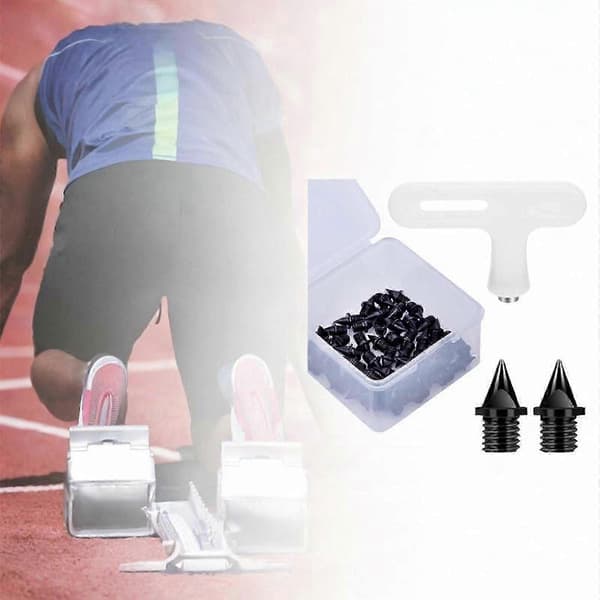 50-pakning 5 mm piggsko-pigger Erstatning Lette metallpigger for sprintløping Sport Voksne Black
